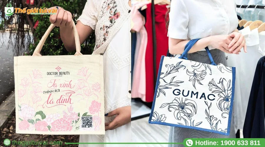 Túi vải quà tặng có quai xách mang lại sự tiện lợi khi mang đi Túi vải quà tặng có quai xách mang lại sự tiện lợi khi mang đi