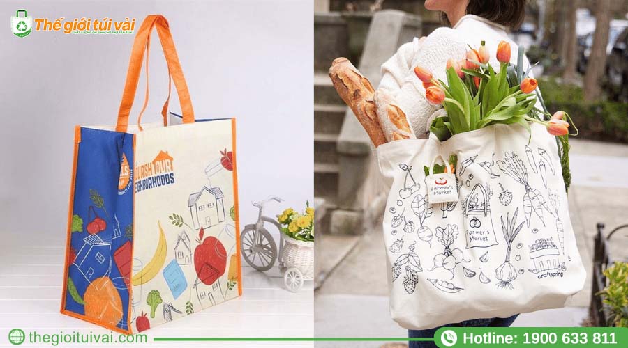 Mẫu túi siêu thị in logo riêng được sử dụng tại nhiều nơi Mẫu túi siêu thị in logo riêng được sử dụng tại nhiều nơi