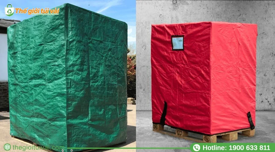 Kích thước túi trùm phù hợp với các pallet tiêu chuẩn Kích thước túi trùm phù hợp với các pallet tiêu chuẩn