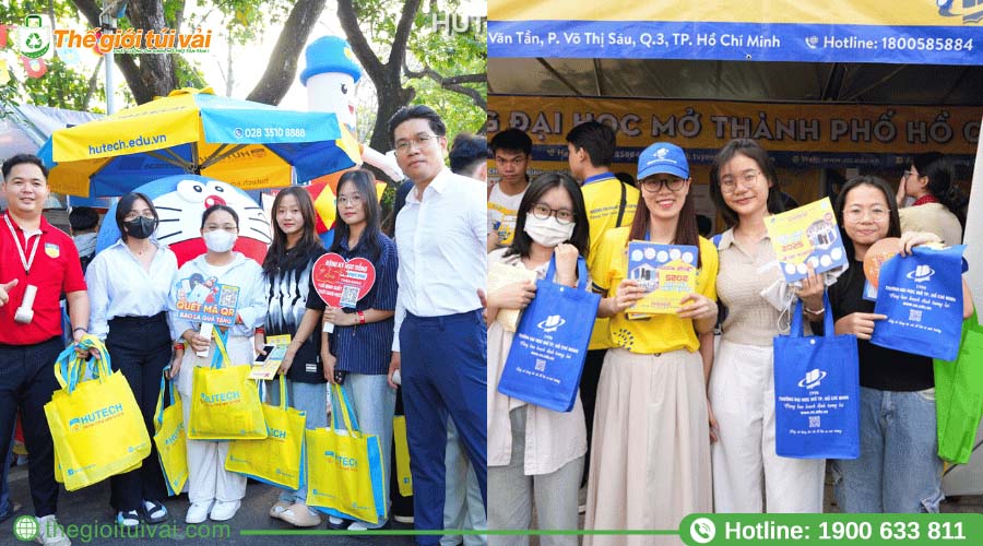 Túi vải không dệt được dùng làm túi quà tặng sinh viên Túi vải không dệt được dùng làm túi quà tặng sinh viên