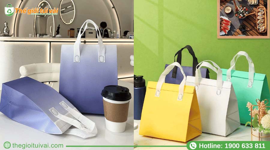 Túi vải không dệt giữ nhiệt đựng đồ ăn, thức uống mang đi Túi vải không dệt giữ nhiệt đựng đồ ăn, thức uống mang đi