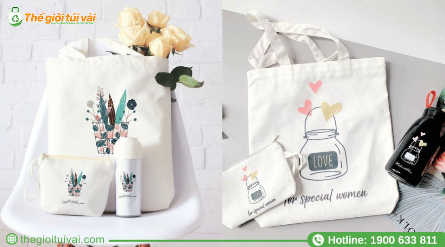 Bộ quà tặng doanh nghiệp bao gồm bình giữ nhiệt và túi xách bao bố Bộ quà tặng doanh nghiệp bao gồm bình giữ nhiệt và túi xách bao bố