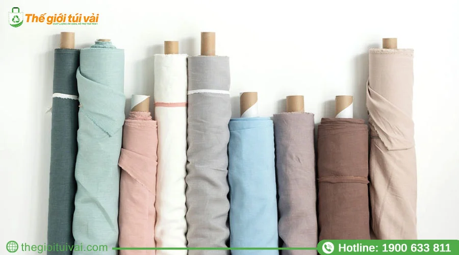 Vải linen được quấn thành từng cuộn Vải linen được quấn thành từng cuộn