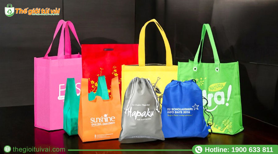 Túi vải không dệt đa dạng màu sắc, kiểu dáng lựa chọn Túi vải không dệt đa dạng màu sắc, kiểu dáng lựa chọn
