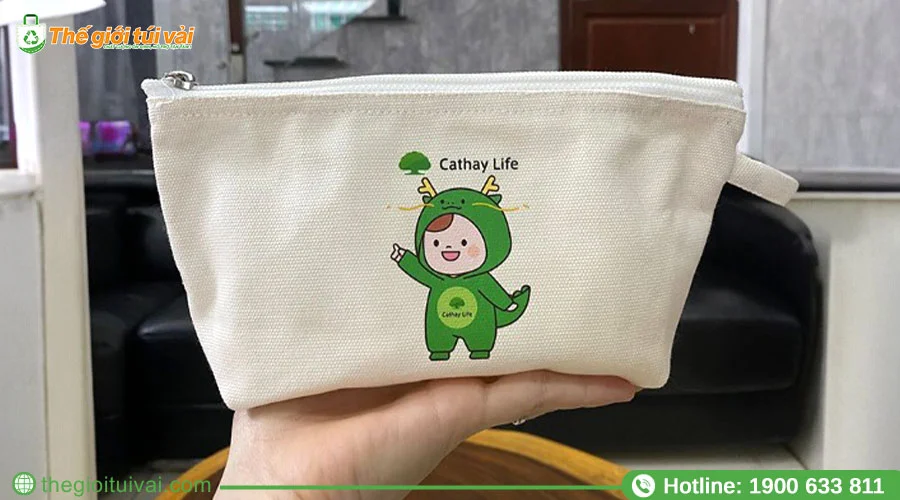 Ví vải canvas in ấn logo thương hiệu sắc nét Ví vải canvas in ấn logo thương hiệu sắc nét
