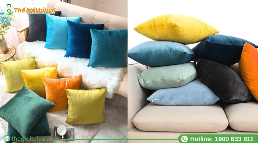 Màu sắc trơn của vỏ gối