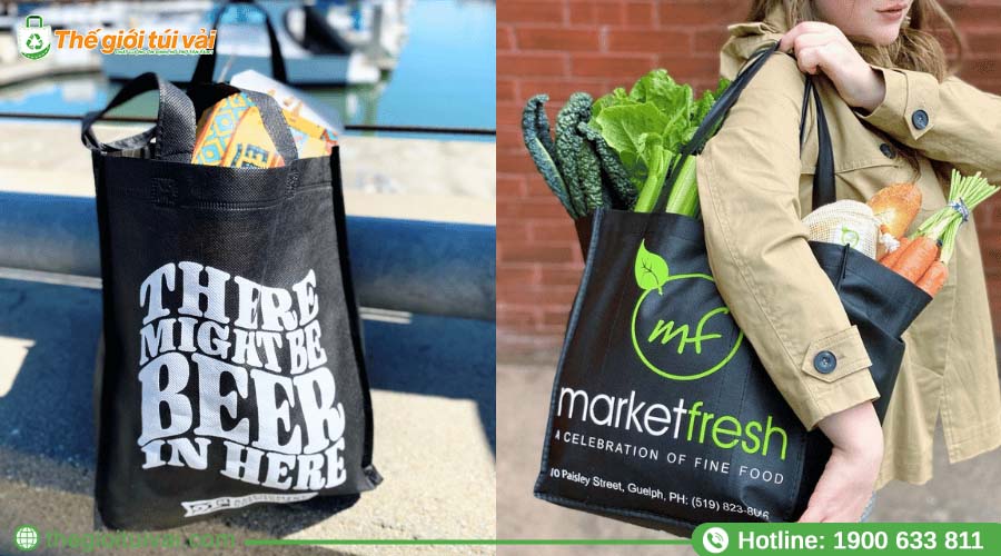 Khách hàng sử dụng túi vải không dệt để đựng đồ đạc hàng ngày Khách hàng sử dụng túi vải không dệt để đựng đồ đạc hàng ngày