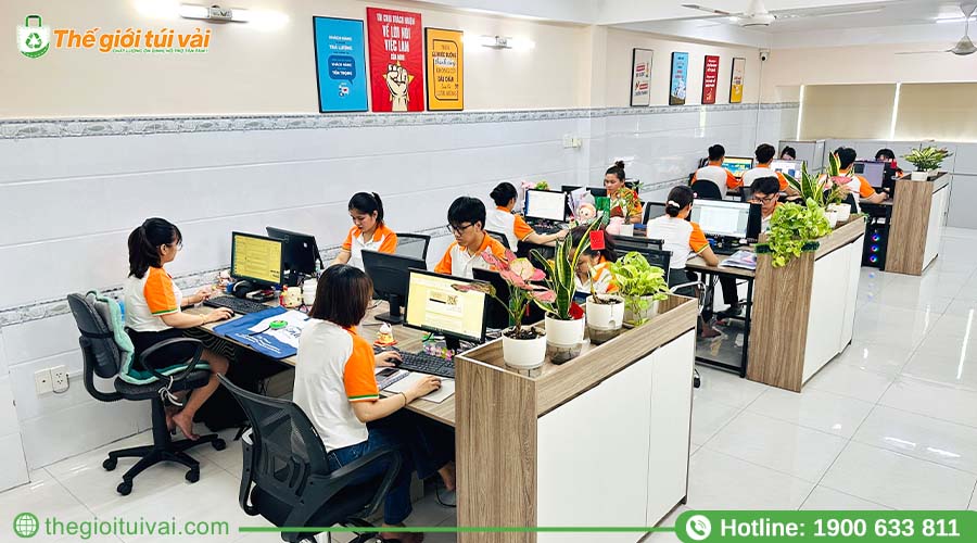 Quy mô văn phòng của Thế Giới Túi Vải Quy mô văn phòng của Thế Giới Túi Vải