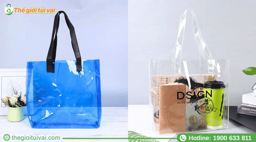 Mẫu túi nhựa PVC quai xách dễ dàng mang đi