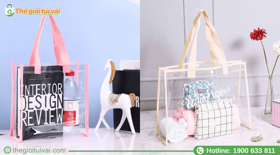 Túi PVC trong suốt có thể in logo, tùy chỉnh viền và độ dày theo yêu cầu